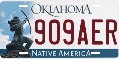 OK license plate 909AER