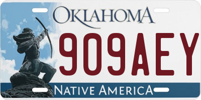 OK license plate 909AEY