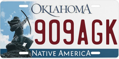 OK license plate 909AGK