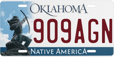 OK license plate 909AGN