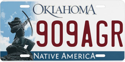 OK license plate 909AGR