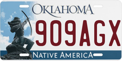 OK license plate 909AGX