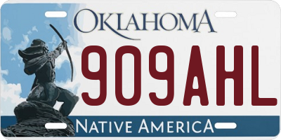 OK license plate 909AHL