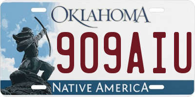 OK license plate 909AIU