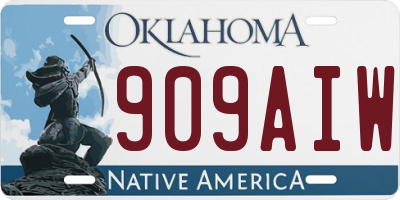 OK license plate 909AIW