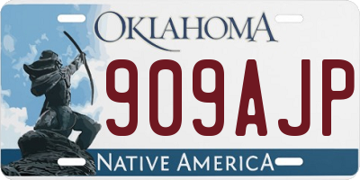 OK license plate 909AJP
