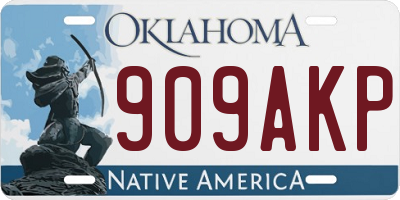 OK license plate 909AKP