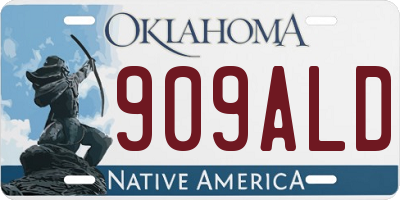 OK license plate 909ALD