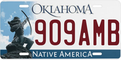 OK license plate 909AMB