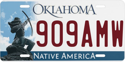 OK license plate 909AMW