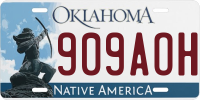 OK license plate 909AOH
