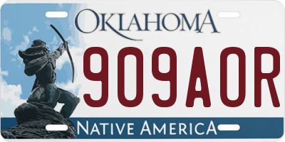 OK license plate 909AOR