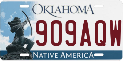 OK license plate 909AQW