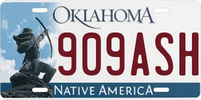 OK license plate 909ASH