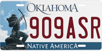 OK license plate 909ASR