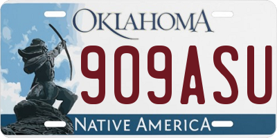 OK license plate 909ASU