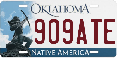 OK license plate 909ATE