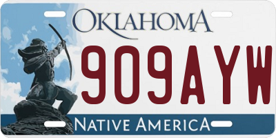 OK license plate 909AYW