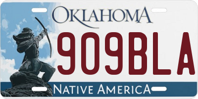 OK license plate 909BLA