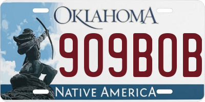 OK license plate 909BOB