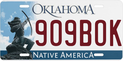 OK license plate 909BOK