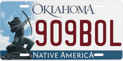 OK license plate 909BOL