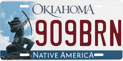 OK license plate 909BRN