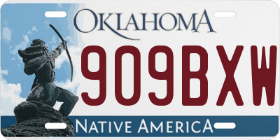 OK license plate 909BXW