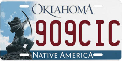 OK license plate 909CIC