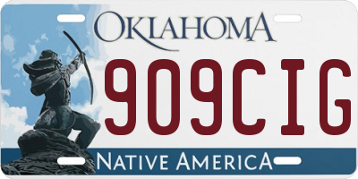 OK license plate 909CIG