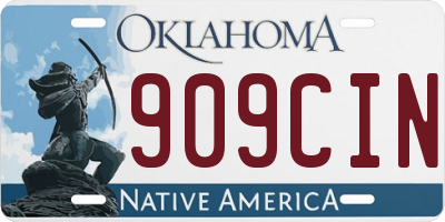 OK license plate 909CIN