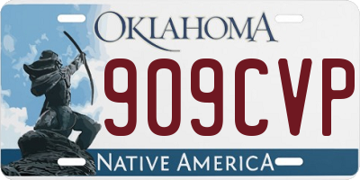 OK license plate 909CVP