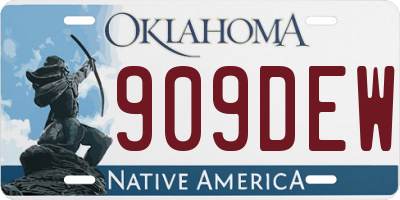 OK license plate 909DEW