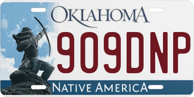 OK license plate 909DNP