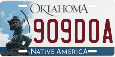 OK license plate 909DOA