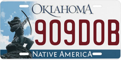 OK license plate 909DOB