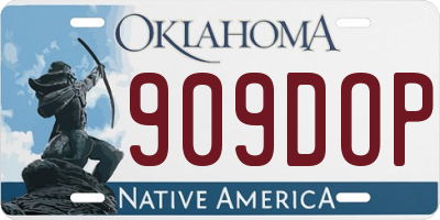 OK license plate 909DOP