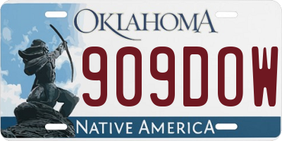 OK license plate 909DOW