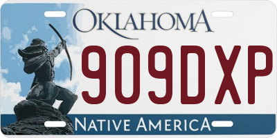 OK license plate 909DXP
