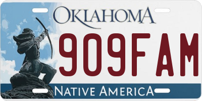 OK license plate 909FAM