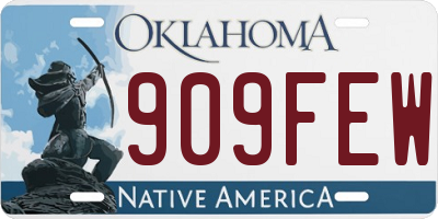 OK license plate 909FEW