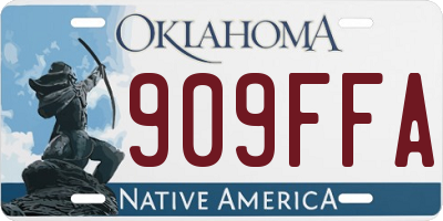OK license plate 909FFA