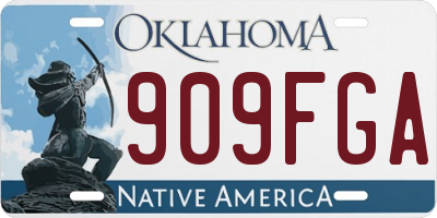 OK license plate 909FGA