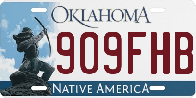 OK license plate 909FHB
