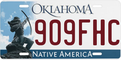 OK license plate 909FHC