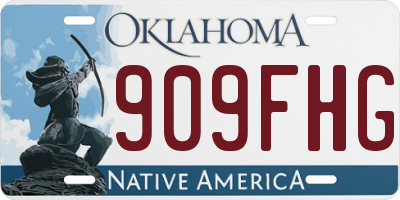 OK license plate 909FHG