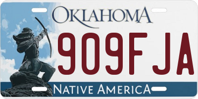 OK license plate 909FJA