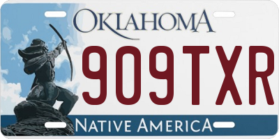 OK license plate 909TXR