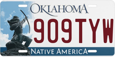OK license plate 909TYW