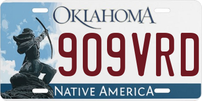 OK license plate 909VRD